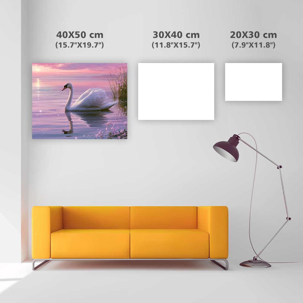 Crystal Swan Lake - Diamond Painting