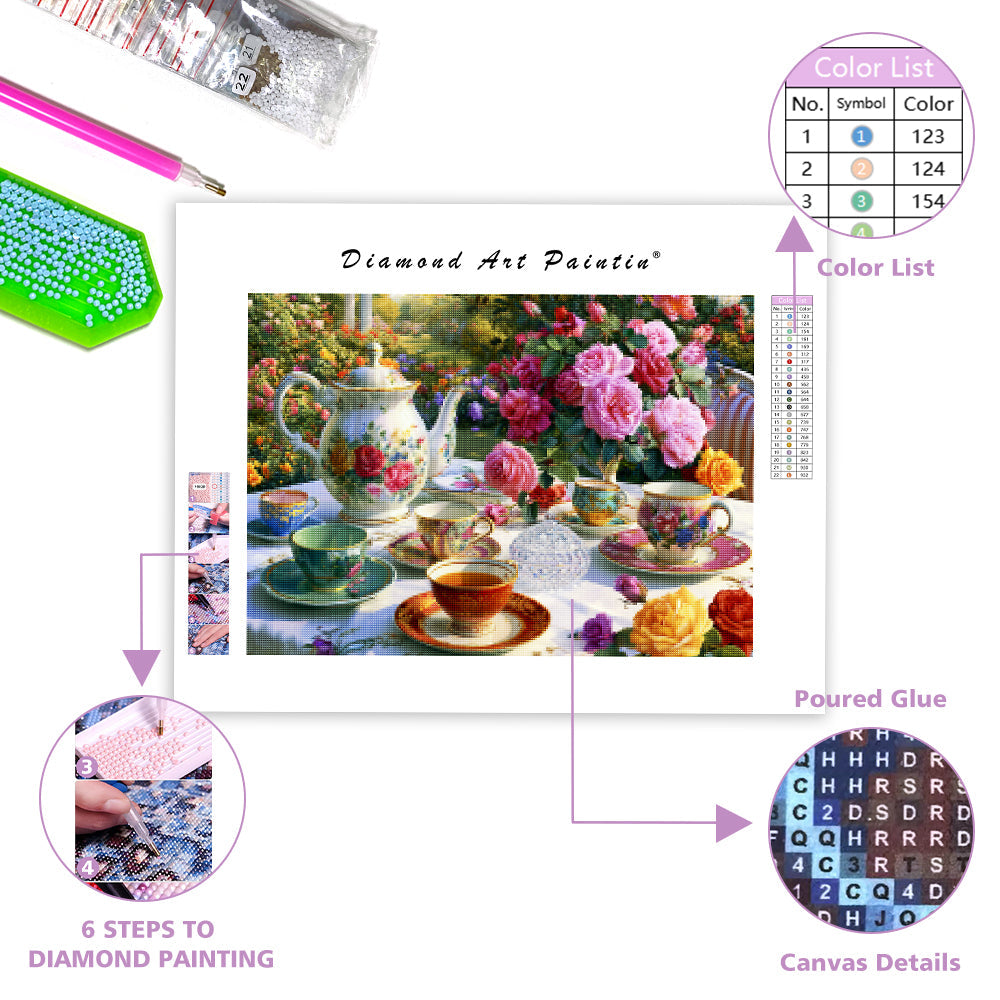 Crystal Tea Garden - Diamond Painting