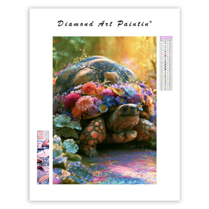 Crystal Tortoise Garden - Diamond Painting