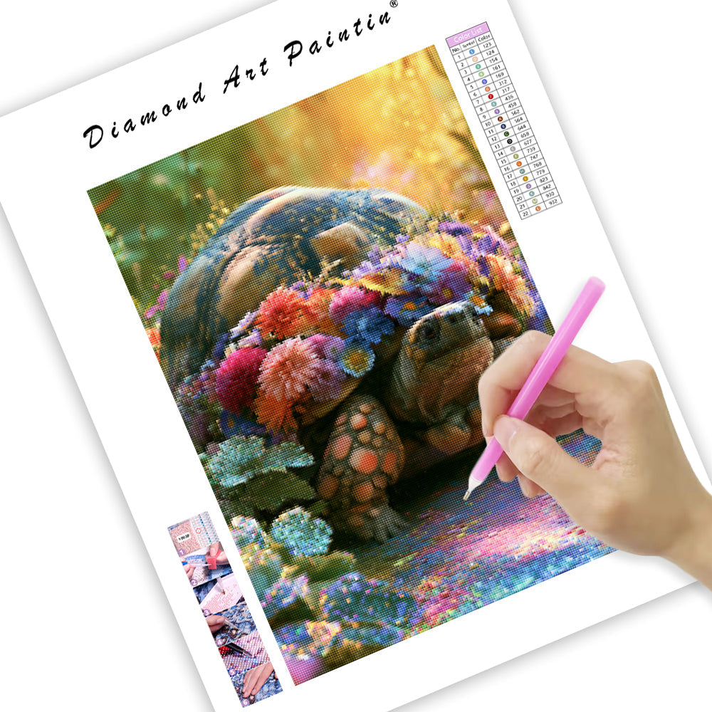 Crystal Tortoise Garden - Diamond Painting