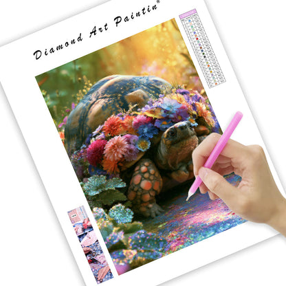 Crystal Tortoise Garden - Diamond Painting