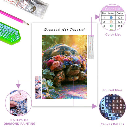 Crystal Tortoise Garden - Diamond Painting
