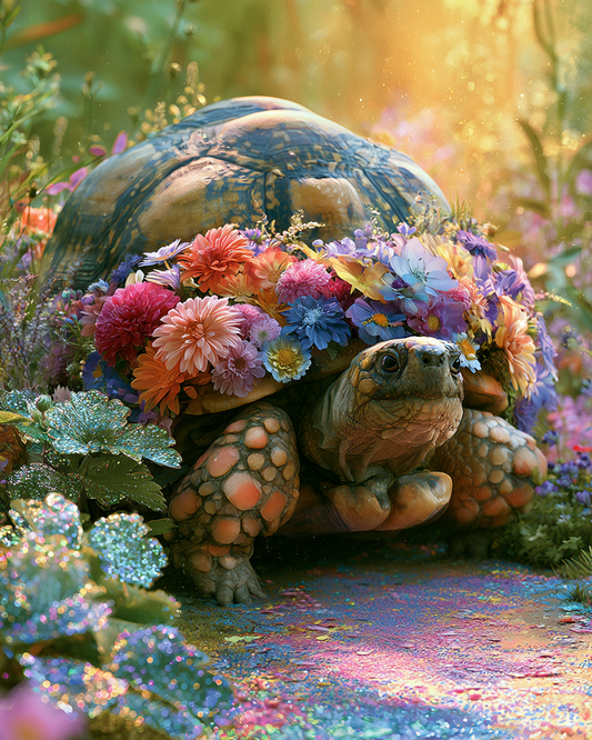 Crystal Tortoise Garden - Diamond Painting