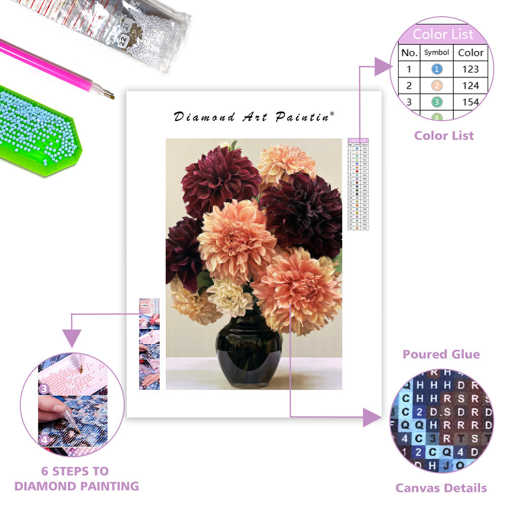 Dahlia Bouquet - Diamond Painting