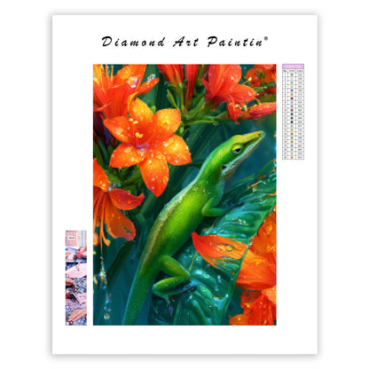 Emerald Anole - Diamond Painting