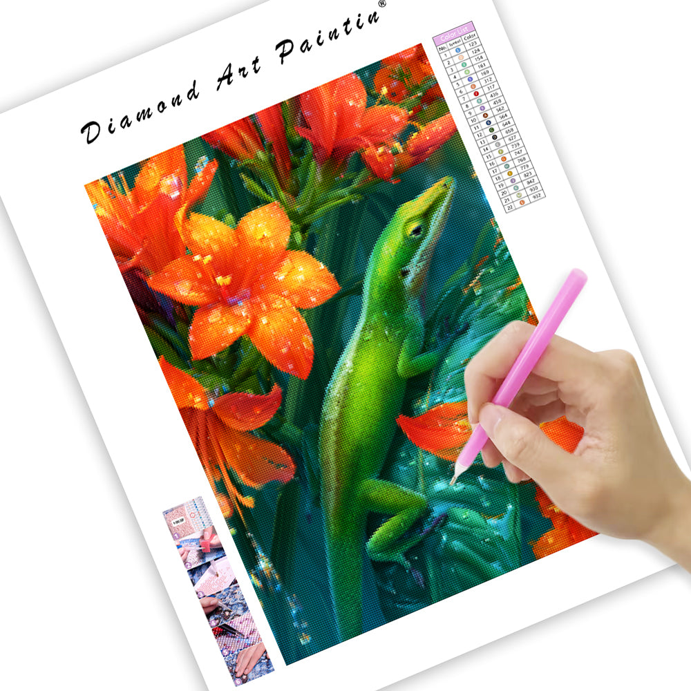 Emerald Anole - Diamond Painting