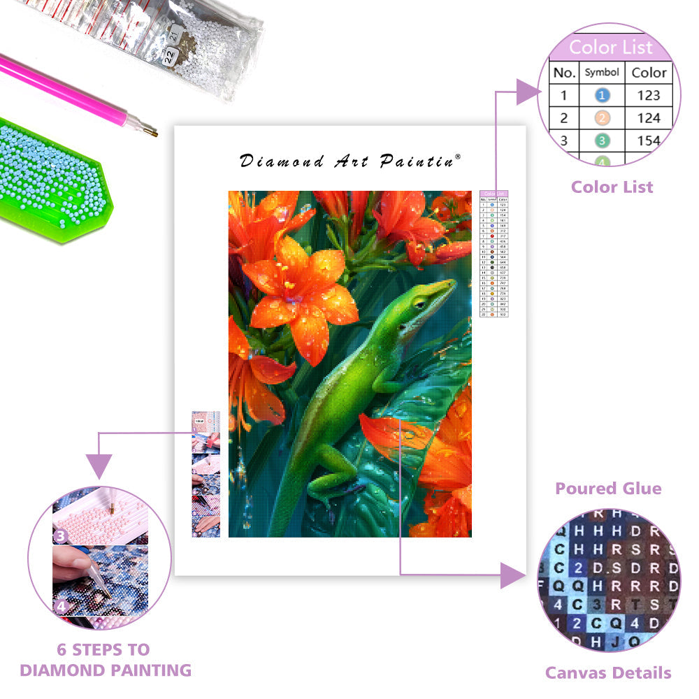 Emerald Anole - Diamond Painting