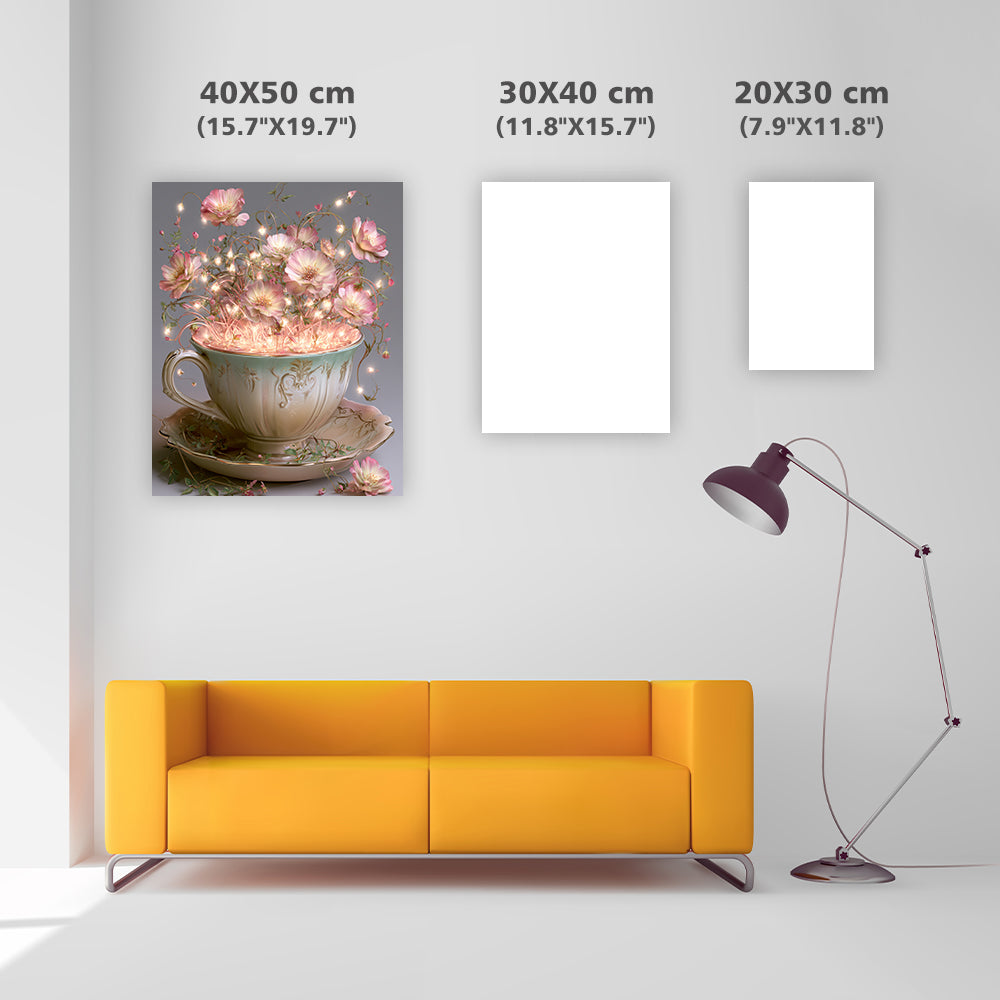 Enchanted Teacup Garden - Diamond Painting