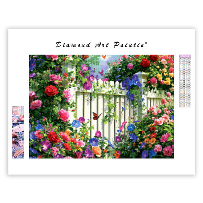 Floral Hedge Fence - Diamond Painting