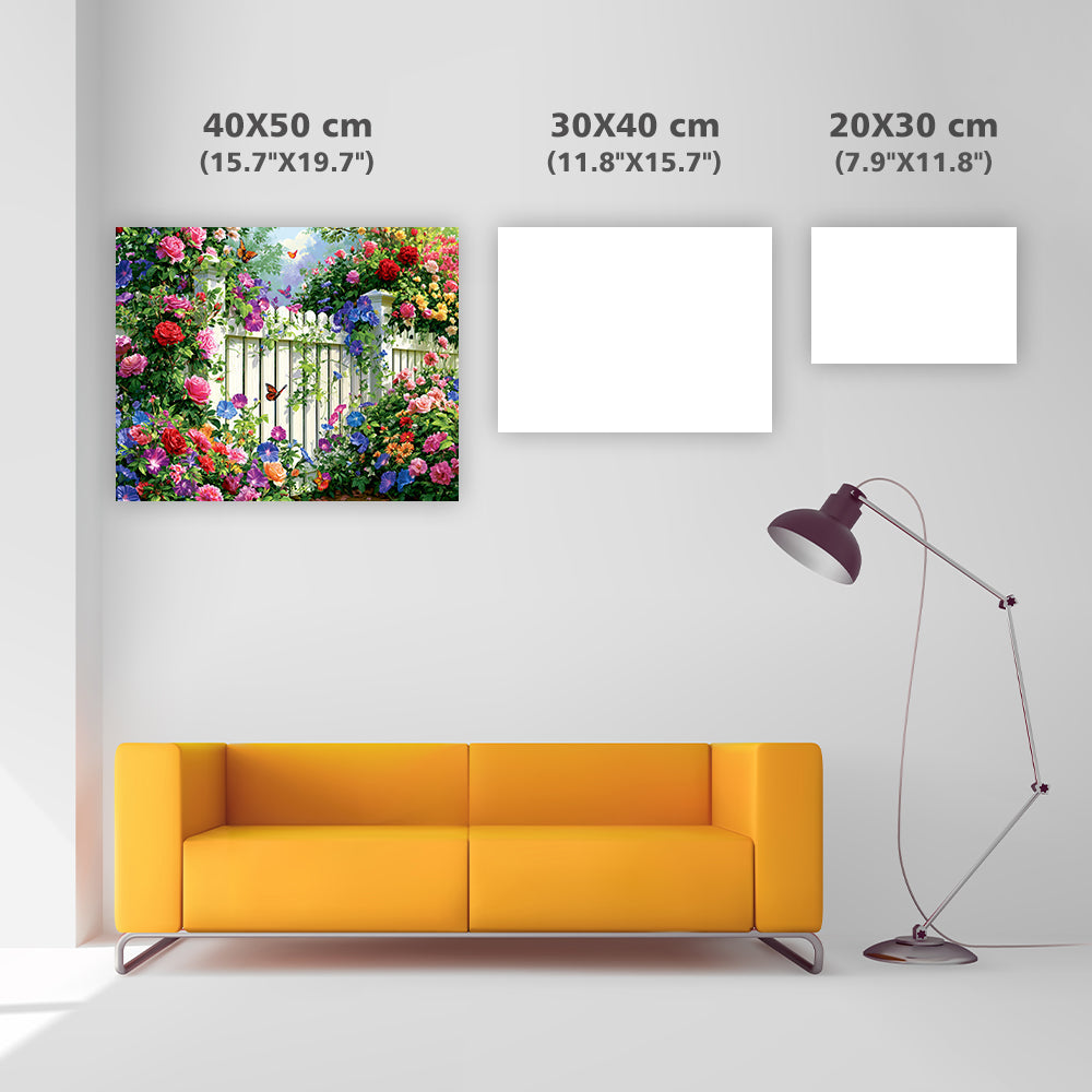 Floral Hedge Fence - Diamond Painting