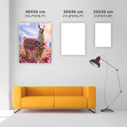 Floral Llama - Diamond Painting