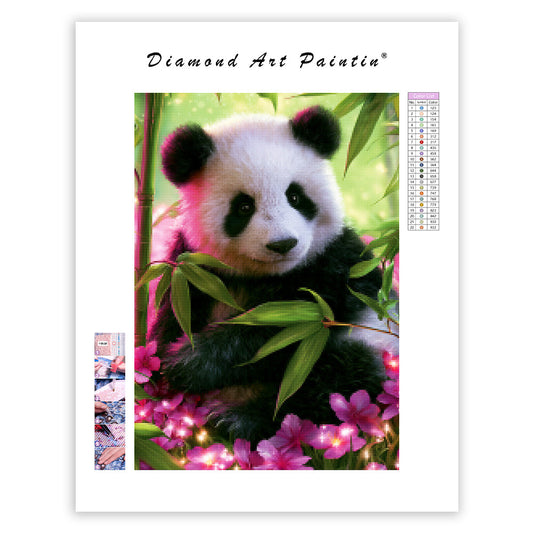 Flower Panda Light - Diamond Painting