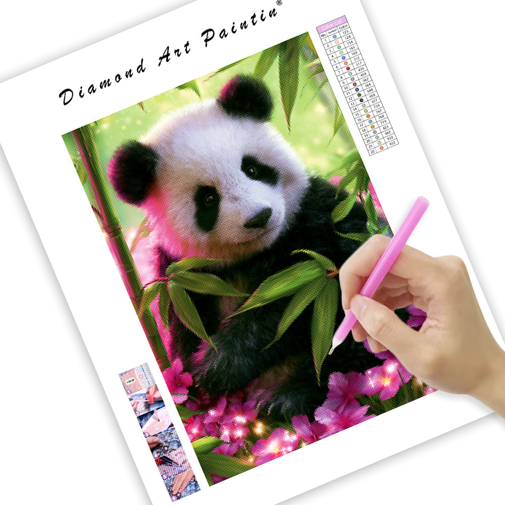 Flower Panda Light - Diamond Painting