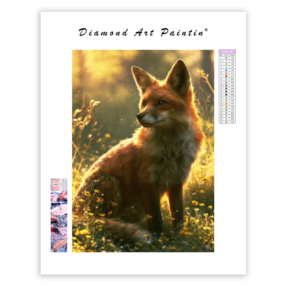 Fox in Flowers - Diamond Painting