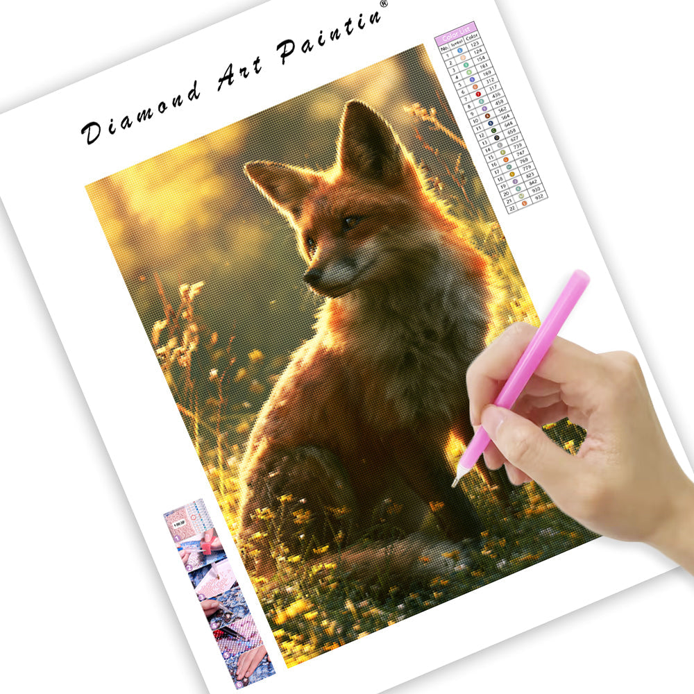 Fox in Flowers - Diamond Painting