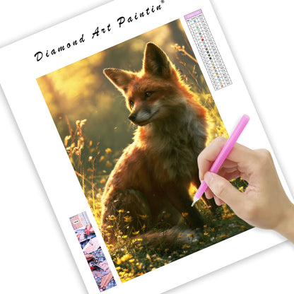 Fox in Flowers - Diamond Painting