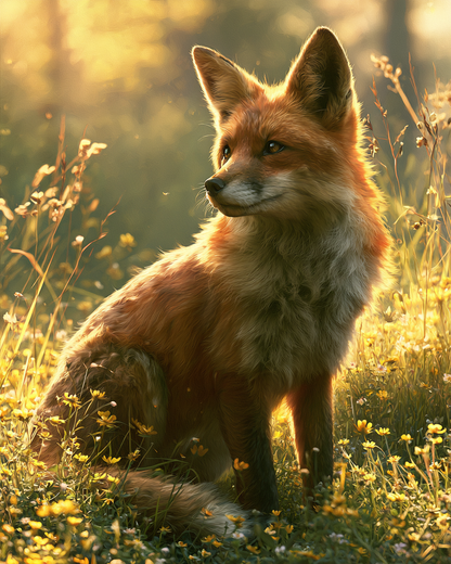 Fox in Flowers - Diamond Painting