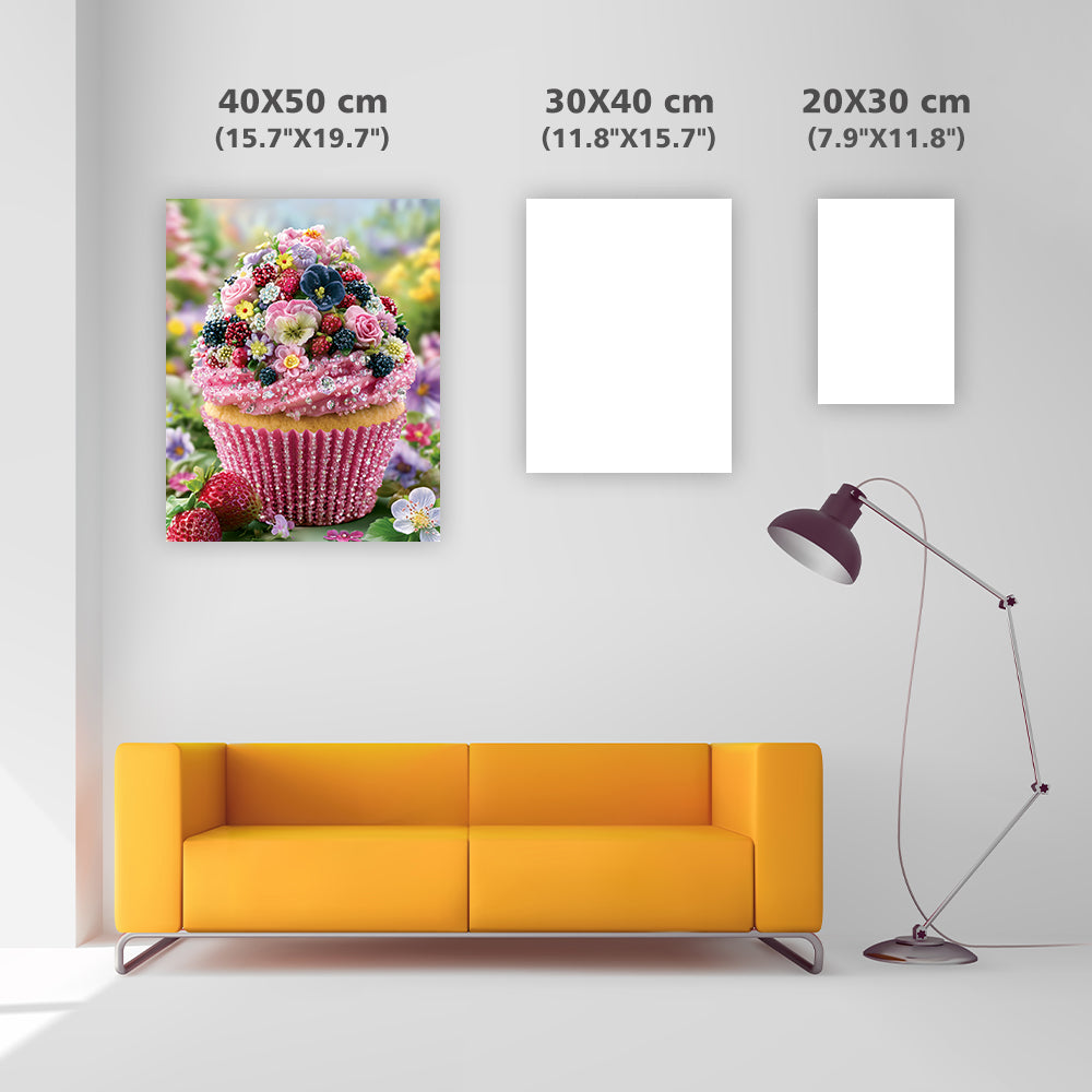 Garden Collage Cupcake - Diamond Painting