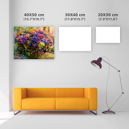Garden Wagon Flowers - Diamond Painting