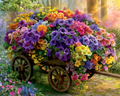 Garden Wagon Flowers - Diamond Painting