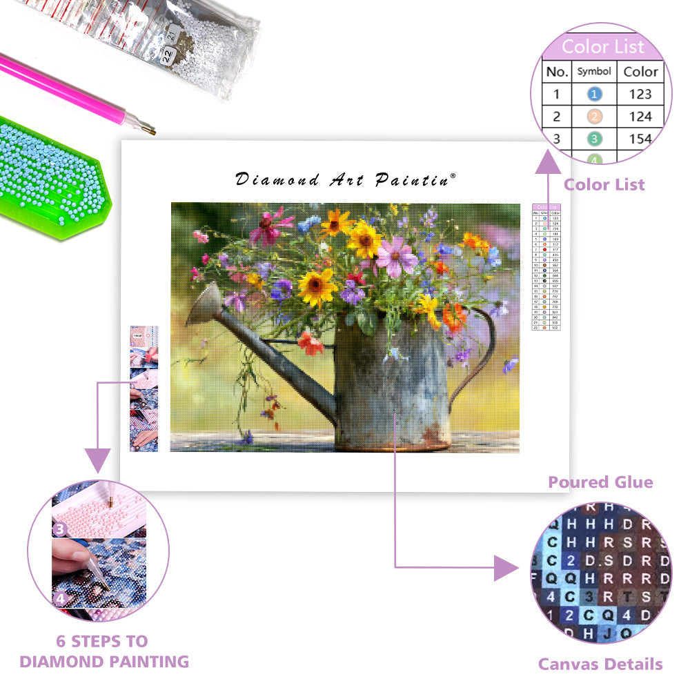 Garden Watering Can - Diamond Painting