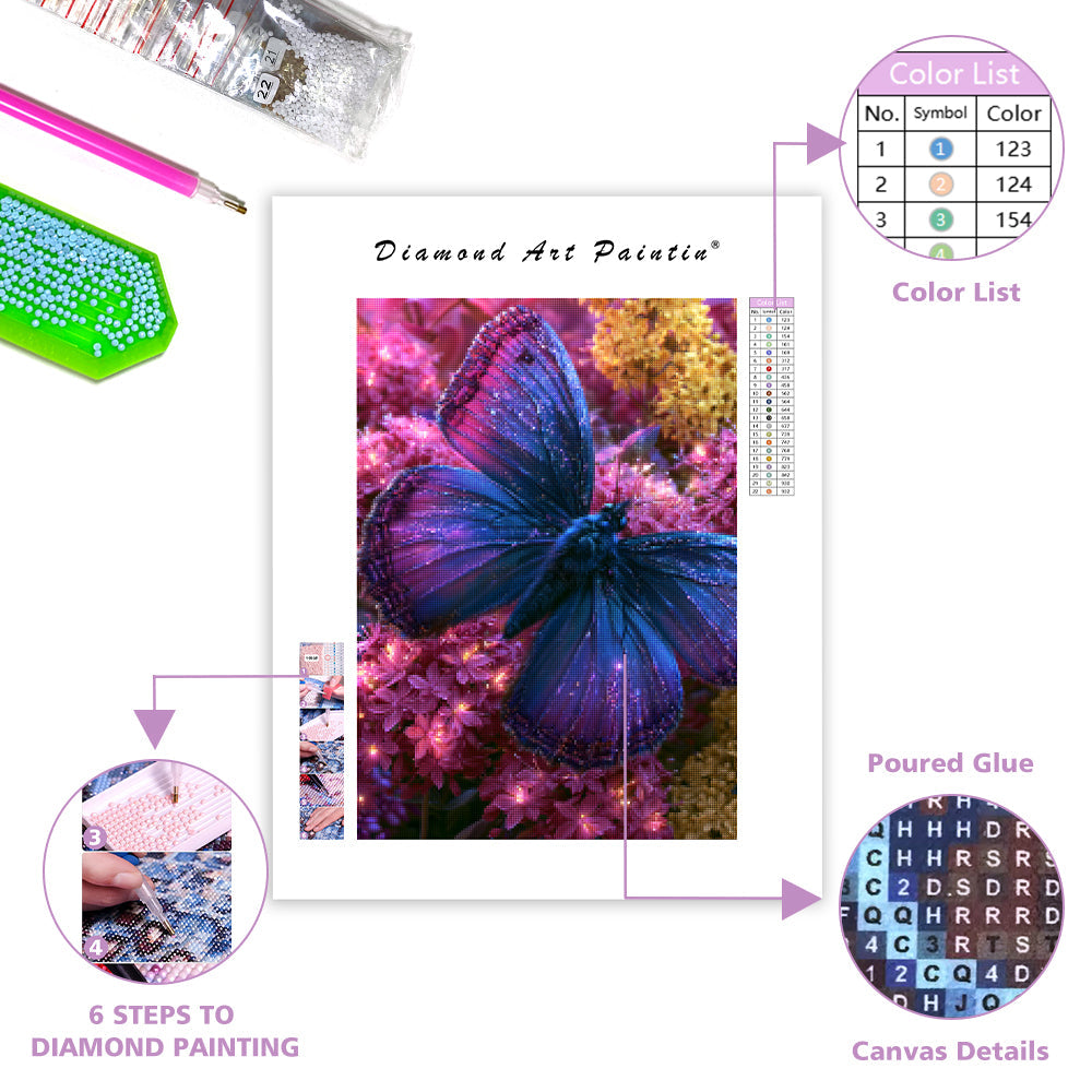 Glowing Butterfly Garden - Diamond Painting