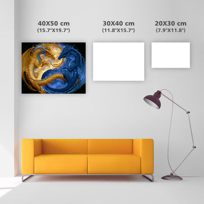 Golden Dragon Yin Yang - Diamond Painting