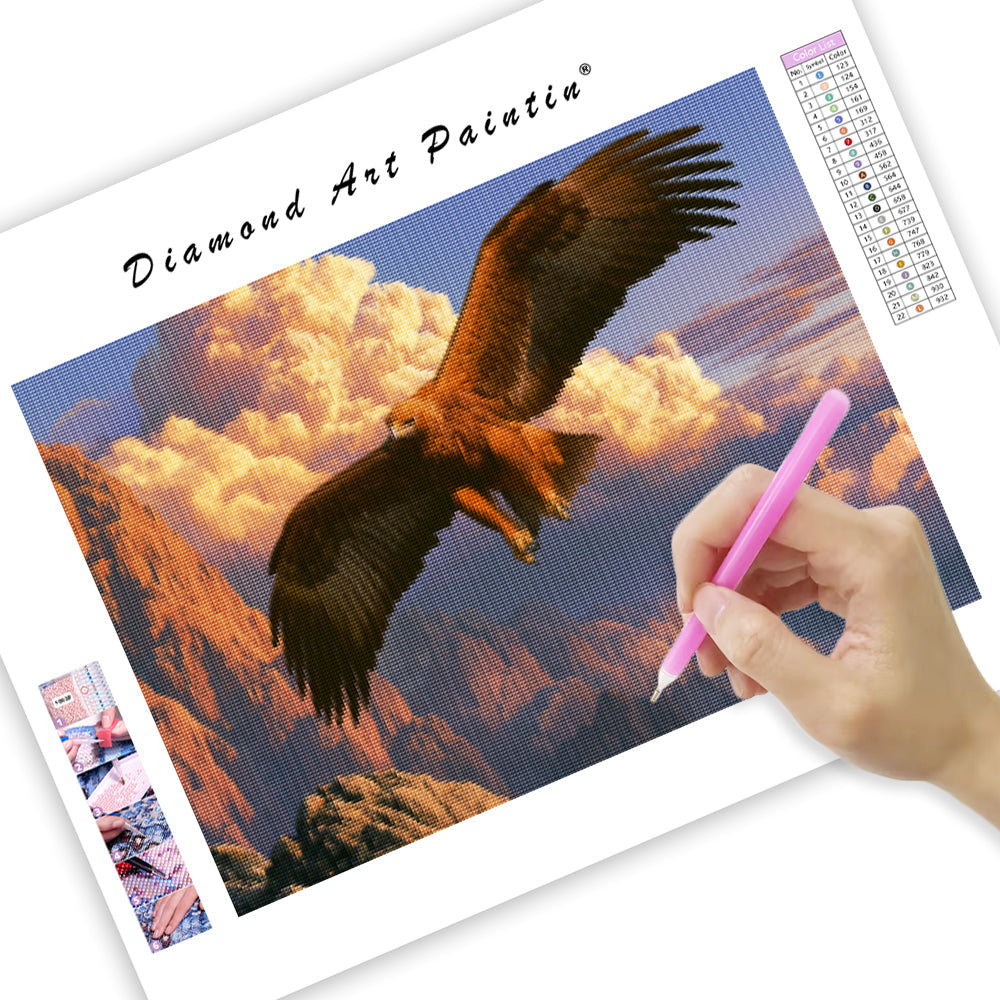 Golden Eagle Sky - Diamond Painting