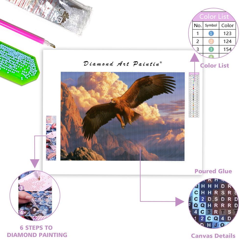 Golden Eagle Sky - Diamond Painting