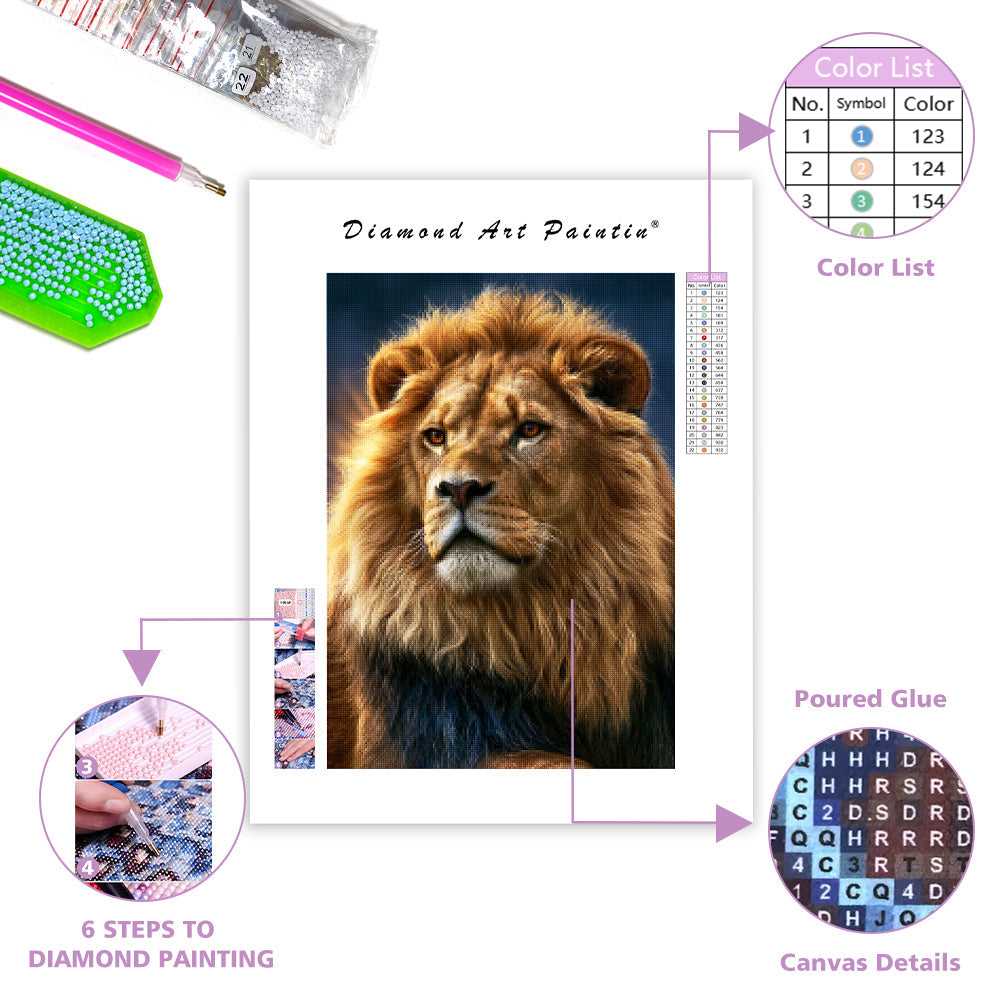 Golden Lion Spirit - Diamond Painting