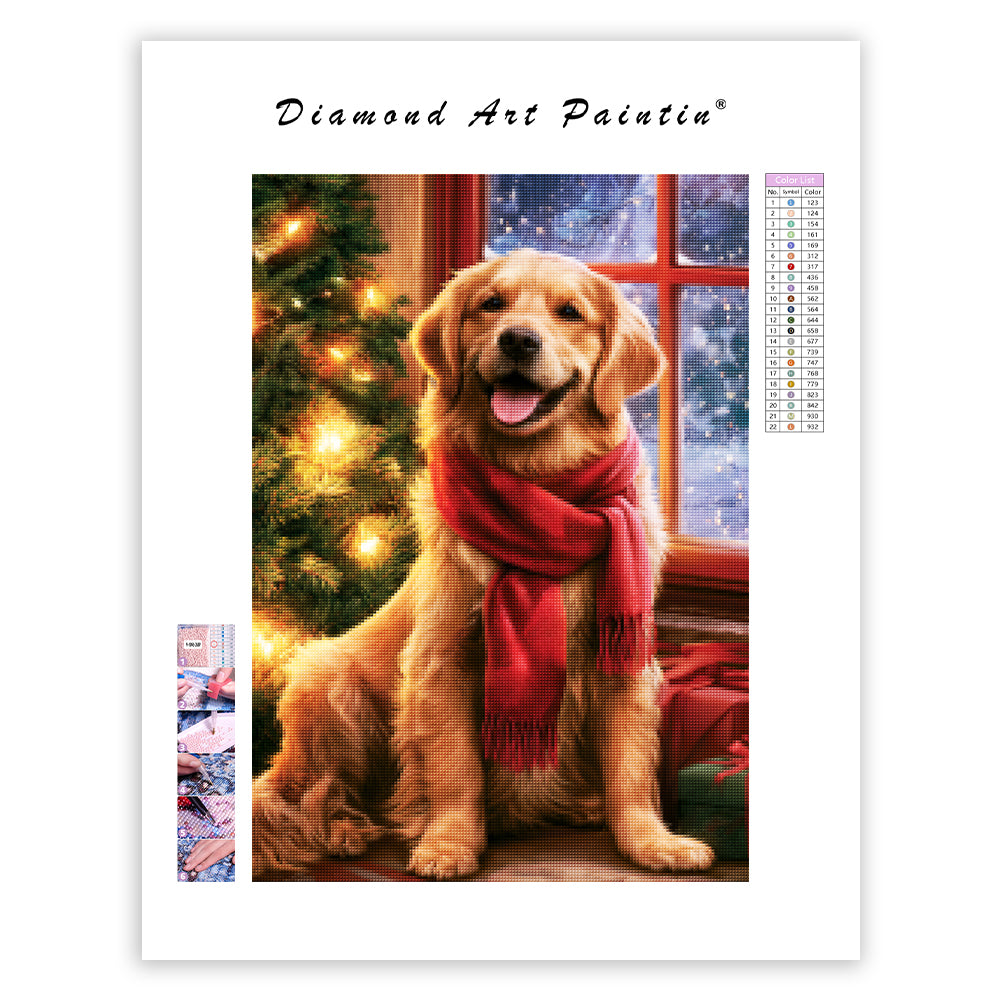 Golden Retriever Christmas - Diamond Painting