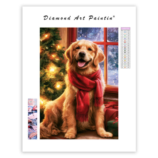 Golden Retriever Christmas - Diamond Painting