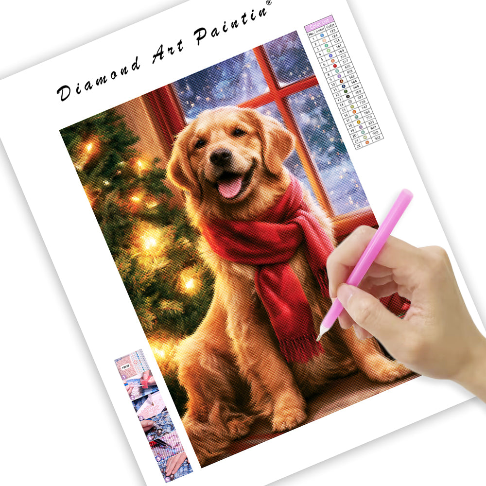 Golden Retriever Christmas - Diamond Painting