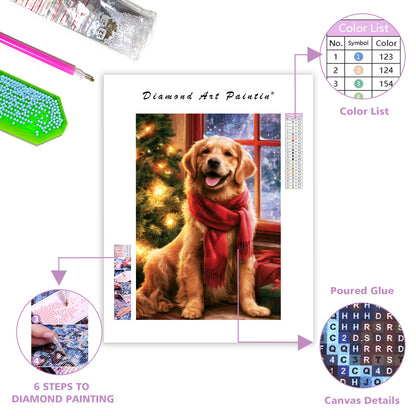 Golden Retriever Christmas - Diamond Painting