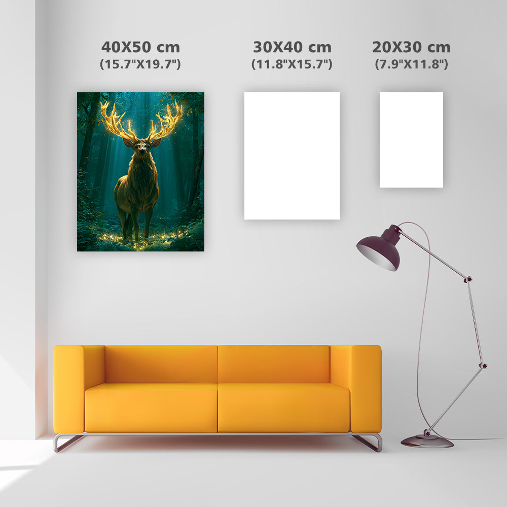 Golden Stag Forest - Diamond Painting