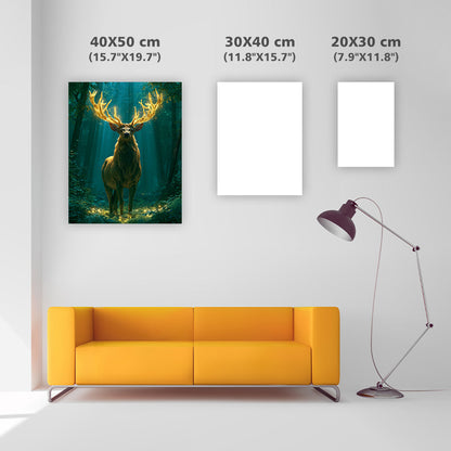 Golden Stag Forest - Diamond Painting