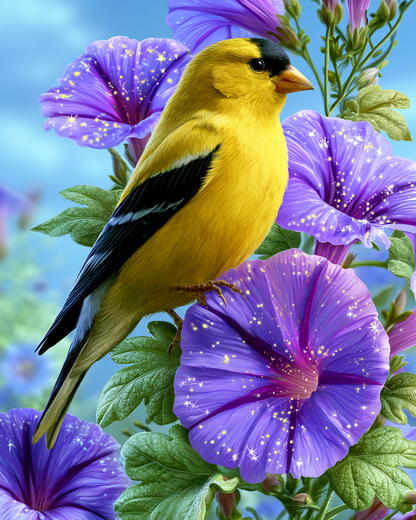 Goldfinch Morning - Diamond Painting