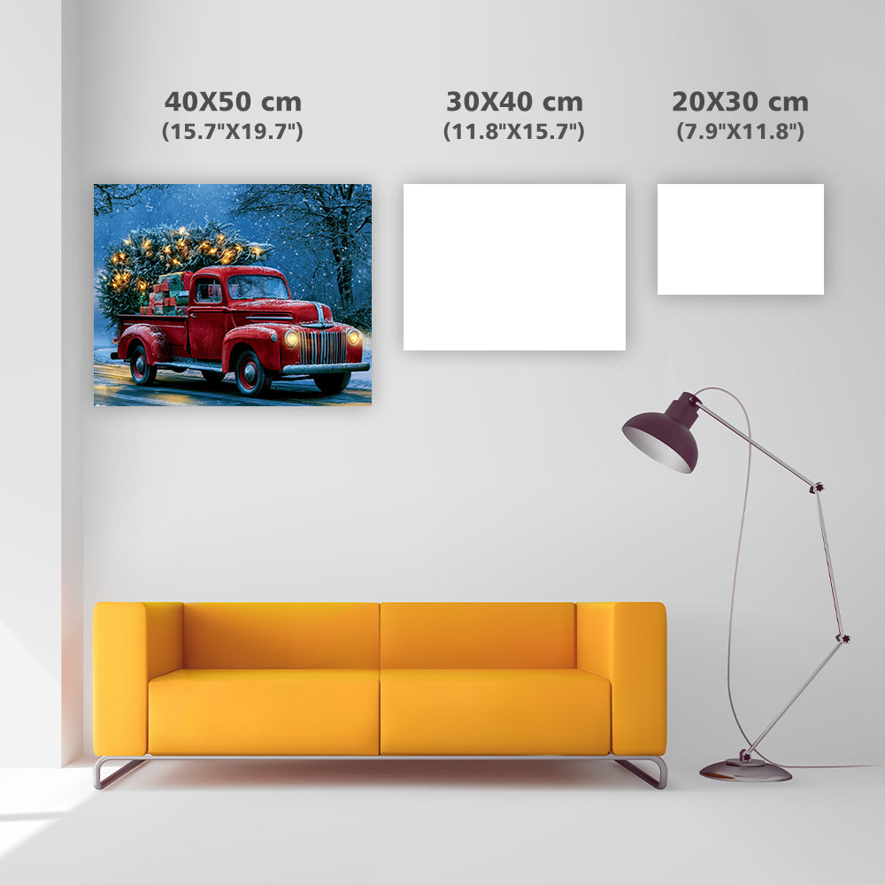 Holiday Red Truck - Diamond Painting