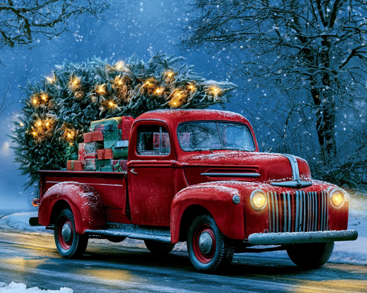 Holiday Red Truck - Diamond Painting