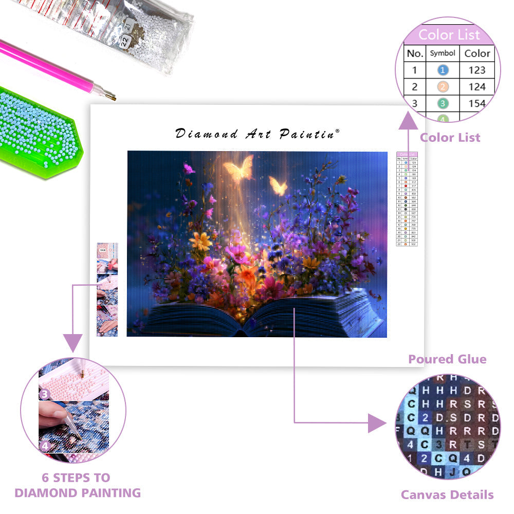 Magic Book Garden - Diamond Painting