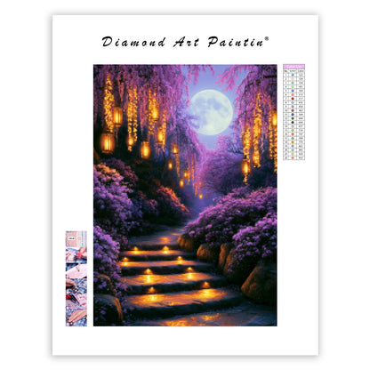 Moon Lantern Garden - Diamond Painting