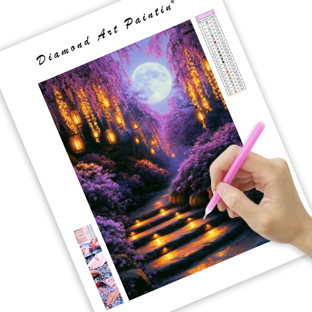 Moon Lantern Garden - Diamond Painting