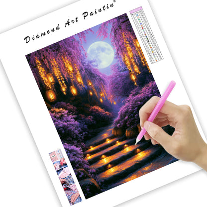 Moon Lantern Garden - Diamond Painting