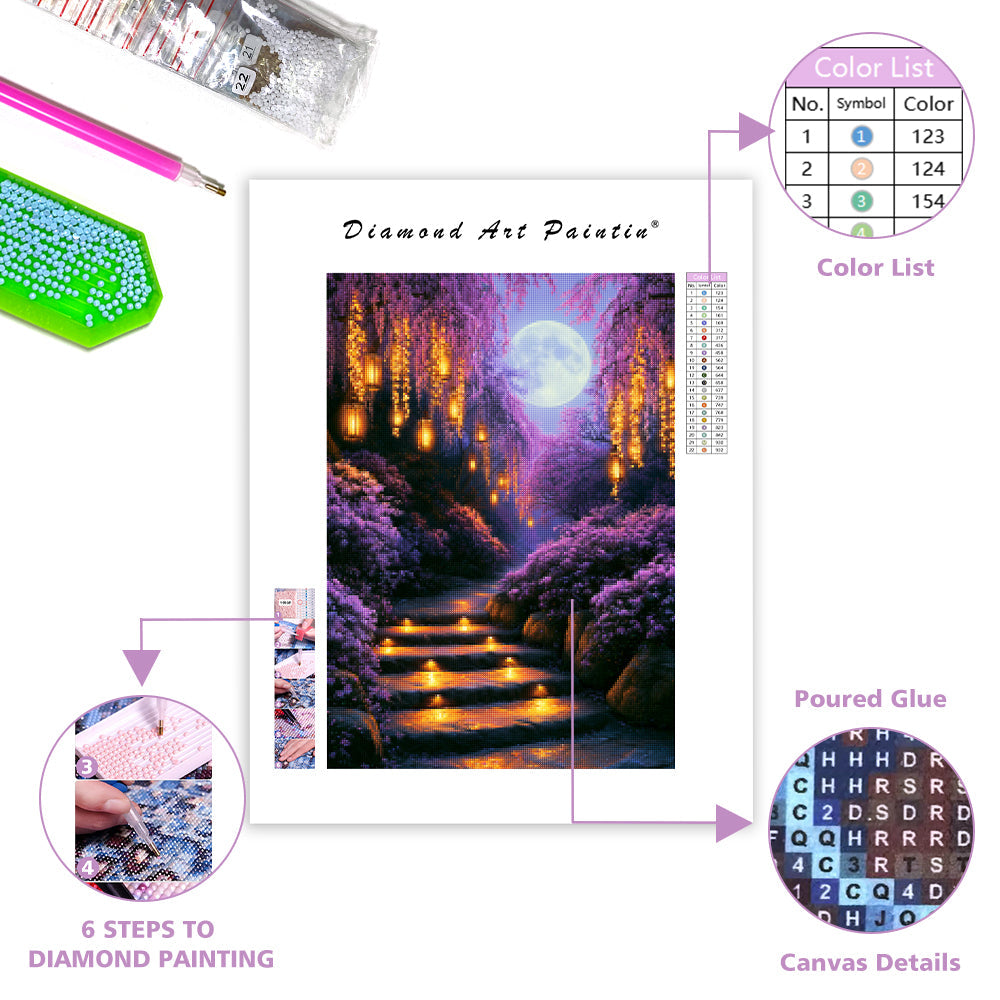 Moon Lantern Garden - Diamond Painting