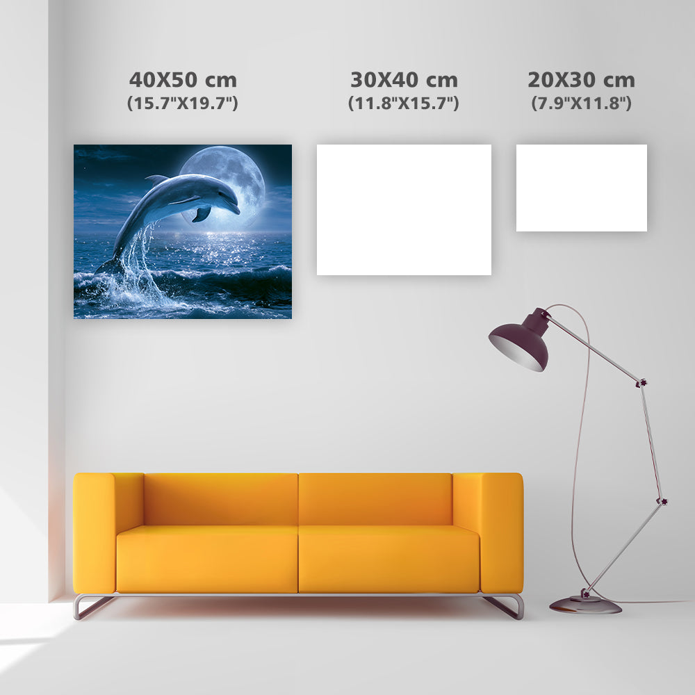 Moon Pearl Dolphin - Diamond Painting