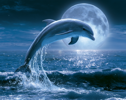 Moon Pearl Dolphin - Diamond Painting