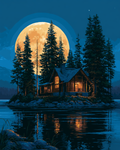 Moonlit Cottage - Diamond Painting