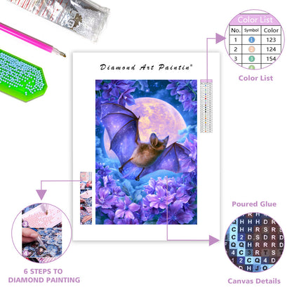 Moonstone Bat - Diamond Painting