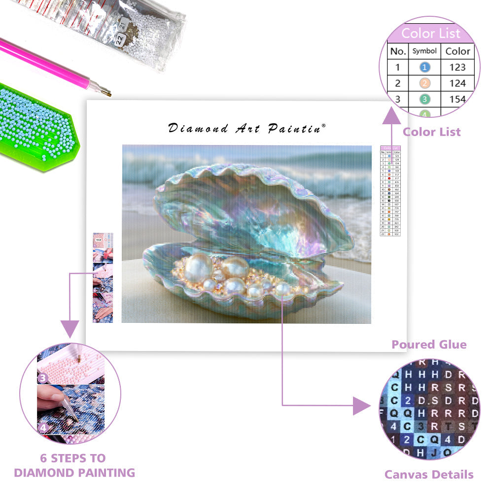 Opal Shell Treasure - Diamond Painting