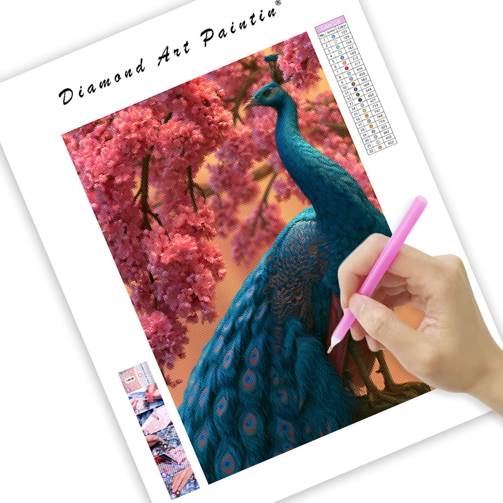 Peacock in Bloom - Diamond Painting